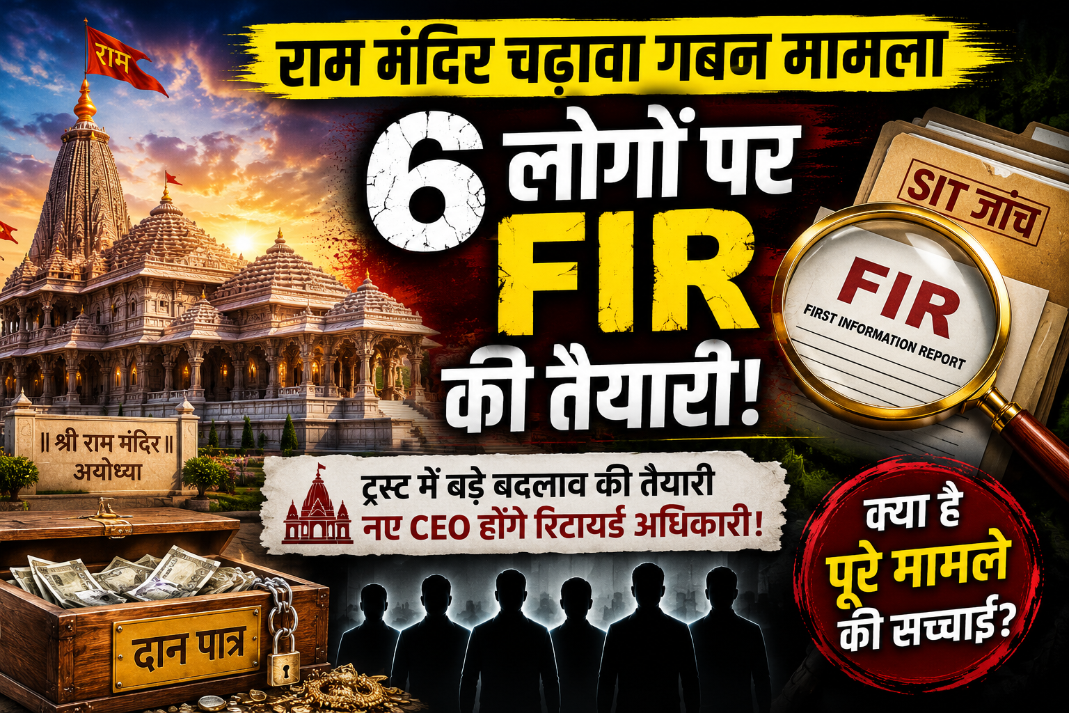 राम मंदिर चढ़ावा गबन मामला: 6 लोगों पर FIR की तैयारी! SIT जांच के बाद बढ़ी मुश्किलें