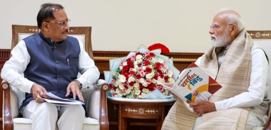 प्रधानमंत्री नरेंद्र मोदी से मुख्यमंत्री विष्णु देव साय ने की भेंट, छत्तीसगढ़ के विकास और ‘बस्तर विजन’ पर हुई विस्तृत चर्चा