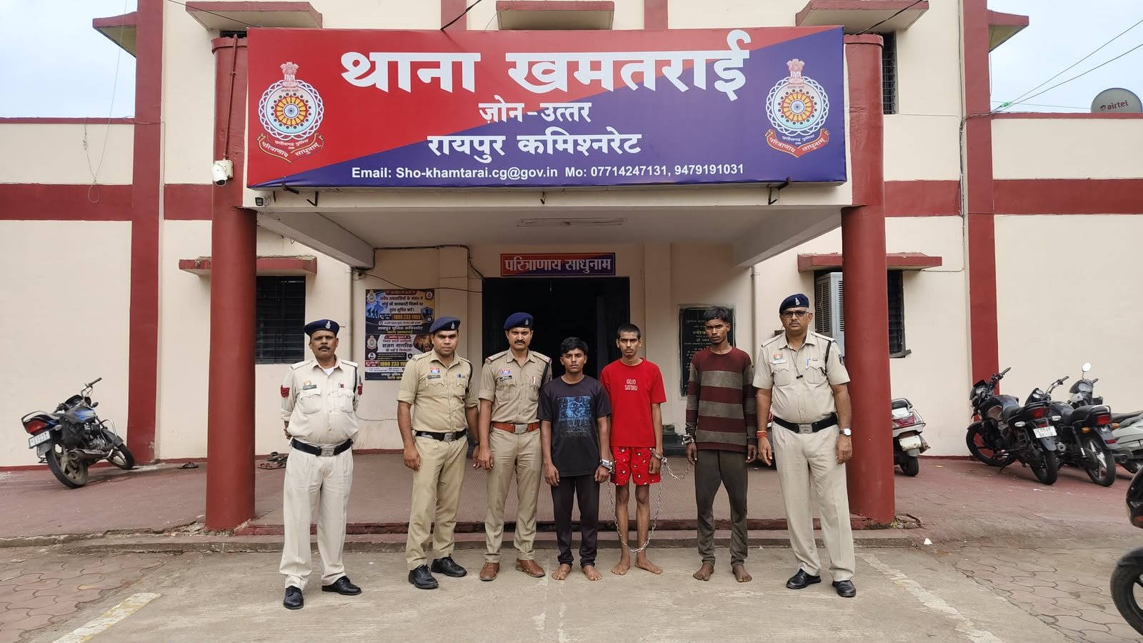थाना खमतराई पुलिस द्वारा हत्या के प्रकरण में चंद घंटो में 03 आरोपियों को किया गया गिरफ्तार